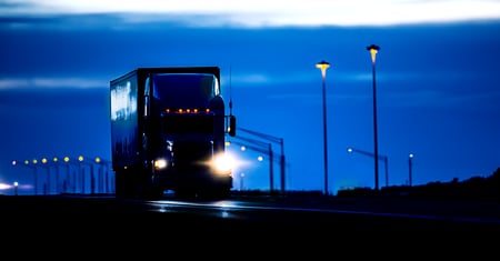 truck driving at night