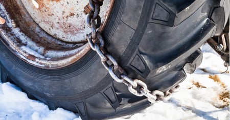 truck tire with chain