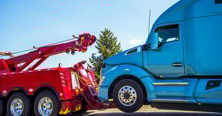 truck being towed