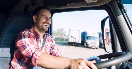 happy truck driver