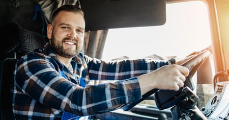 happy truck driver
